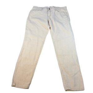 Joes womens cream stripe textured straight leg pants. Size 29. linen blend